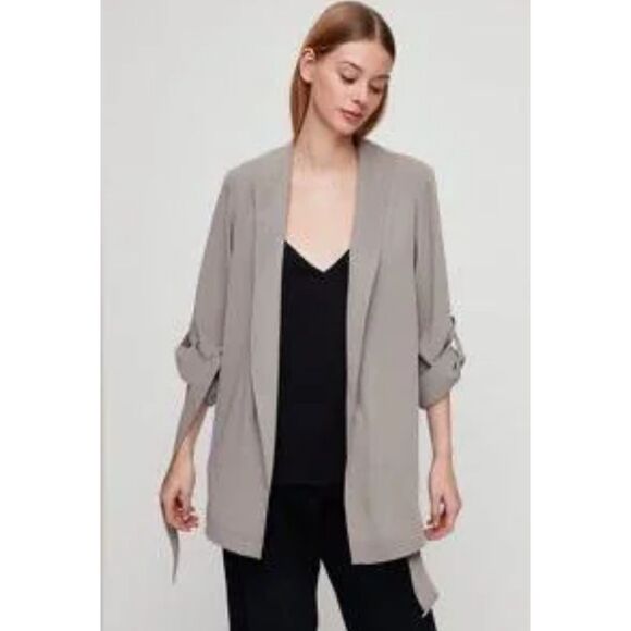 Aritzia BABATON Gray Pullover Cardigan Jacket Shirt Top Women's Size Small - Picture 1 of 11